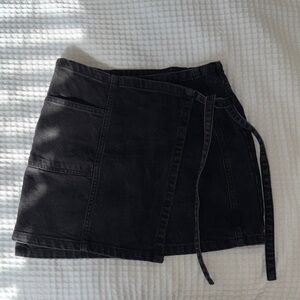 BDG Black Wrap Denim Skirt